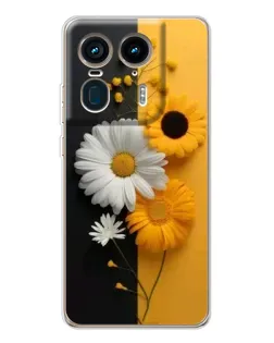 Чехол для Motorola Edge 50 Ultra с картинкой «Подсолнух и ромашка»