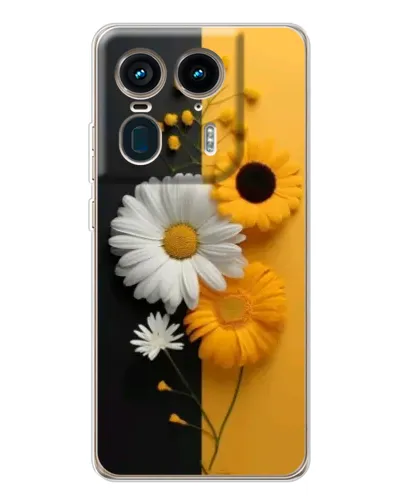 Чехол для Motorola Edge 50 Ultra с картинкой «Подсолнух и ромашка»