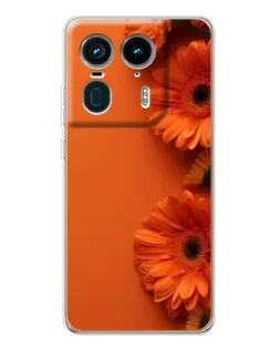 Чехол для Motorola Edge 50 Ultra с картинкой «Оранжевые герберы»