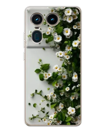 Чехол для Motorola Edge 50 Ultra с картинкой «Ветка мелких белых цветов»