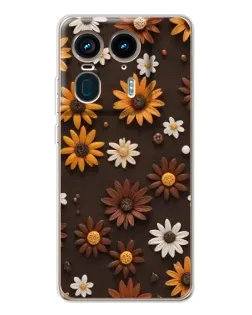 Чехол для Motorola Edge 50 Ultra с картинкой «Узор из маленьких подсолнухов»