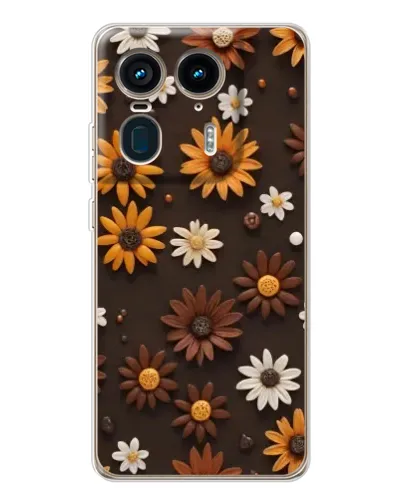 Чехол для Motorola Edge 50 Ultra с картинкой «Узор из маленьких подсолнухов»