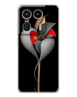 Чехол для Motorola Edge 50 Ultra с картинкой «Серебряный фантазийный цветок»