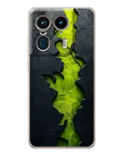 Чехол для Motorola Edge 50 Ultra с картинкой «Салатовый разлом скалы»