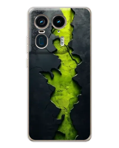 Чехол для Motorola Edge 50 Ultra с картинкой «Салатовый разлом скалы»