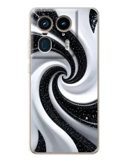 Чехол для Motorola Edge 50 Ultra с картинкой «Черно-белая спираль»