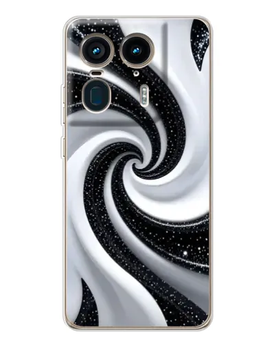 Чехол для Motorola Edge 50 Ultra с картинкой «Черно-белая спираль»