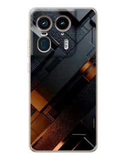 Чехол для Motorola Edge 50 Ultra с картинкой «Черные геометрические блоки»