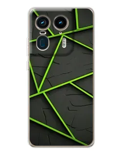 Чехол для Motorola Edge 50 Ultra с картинкой «Зеленые геометрические линии»