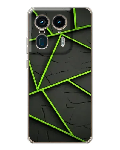 Чехол для Motorola Edge 50 Ultra с картинкой «Зеленые геометрические линии»