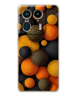 Чехол для Motorola Edge 50 Ultra с картинкой «Объемные оранжевые сферы»