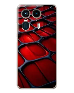 Чехол для Motorola Edge 50 Ultra с картинкой «Красная глянцевая сетка»