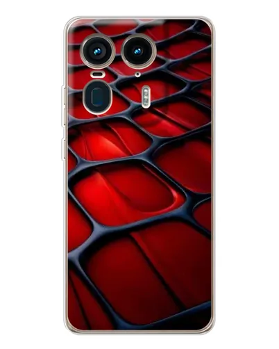 Чехол для Motorola Edge 50 Ultra с картинкой «Красная глянцевая сетка»