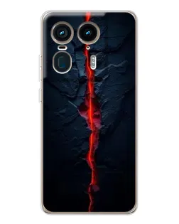 Чехол для Motorola Edge 50 Ultra с картинкой «Kрасная лавовая трещина»