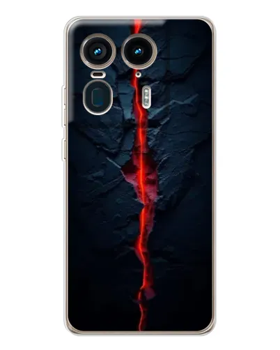 Чехол для Motorola Edge 50 Ultra с картинкой «Kрасная лавовая трещина»