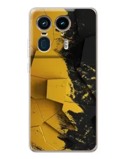 Чехол для Motorola Edge 50 Ultra с картинкой «Золотые осколки геометрии»