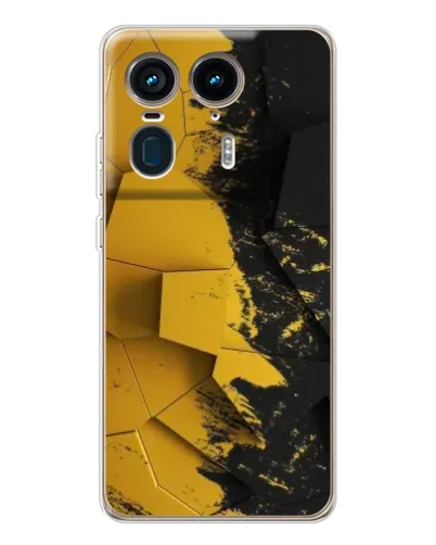 Чехол для Motorola Edge 50 Ultra с картинкой «Золотые осколки геометрии»
