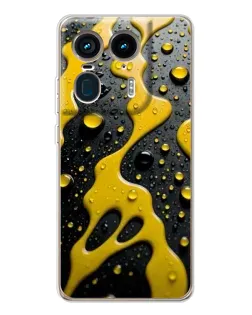 Чехол для Motorola Edge 50 Ultra с картинкой «Жидкое желтое золото»