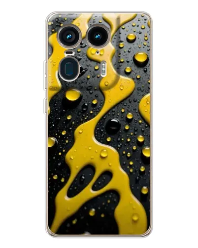 Чехол для Motorola Edge 50 Ultra с картинкой «Жидкое желтое золото»