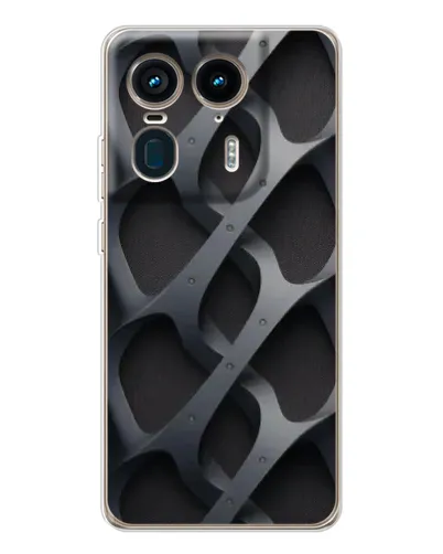 Чехол для Motorola Edge 50 Ultra с картинкой «Объемное серое плетение»