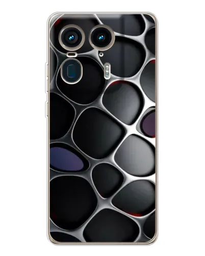 Чехол для Motorola Edge 50 Ultra с картинкой «Объемная темная решетка»