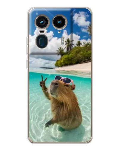 Чехол для Motorola Edge 50 Ultra с картинкой «Капибара на море» Чехол для Motorola Edge 50 Ultra с картинкой «Капибара на море»