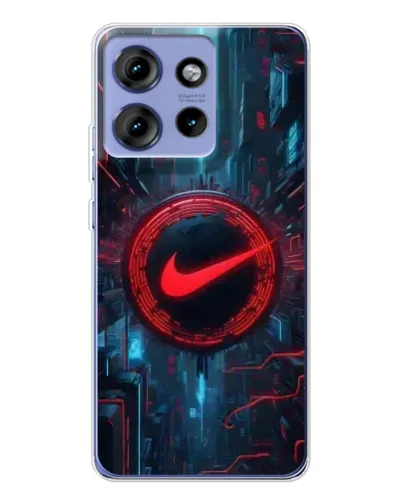 Чехол для Motorola Edge 50 с картинкой «Техногенный стиль Nike»