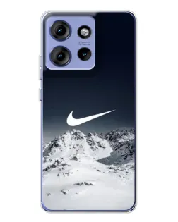 Чехол для Motorola Edge 50 с картинкой «Nike — зимние горы»
