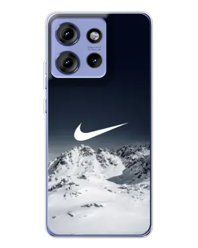 Чехол для Motorola Edge 50 с картинкой «Nike — зимние горы»