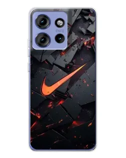 Чехол для Motorola Edge 50 с картинкой «Nike — эффект разломов»