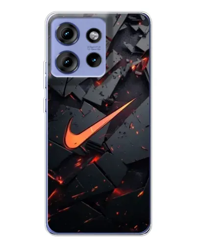 Чехол для Motorola Edge 50 с картинкой «Nike — эффект разломов»