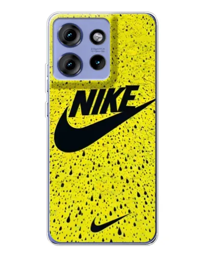Чехол для Motorola Edge 50 с картинкой «Желтый текстурный Nike»