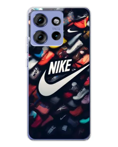 Чехол для Motorola Edge 50 с картинкой «Коллекция кроссовок Nike»