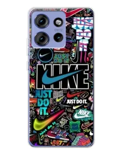 Чохол для Motorola Edge 50 з картинкою «Яскравий колаж Nike»