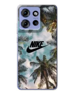 Чохол для Motorola Edge 50 з картинкою «Тропічний принт Nike»