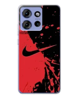 Чохол для Motorola Edge 50 з картинкою «Червоні бризки Nike»