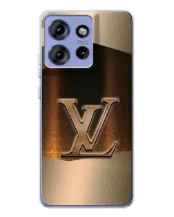 Чехол для Motorola Edge 50 с картинкой «LV — золотое сияние»