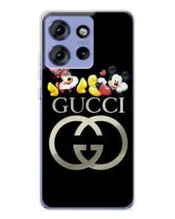 Чехол для Motorola Edge 50 с картинкой «Gucci — герои Disney»