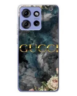 Чехол для Motorola Edge 50 с картинкой «Абстрактные цветы Gucci»