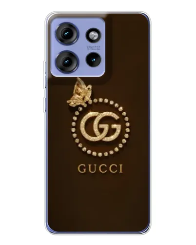 Чехол для Motorola Edge 50 с картинкой «Gucci — золотая бабочка»
