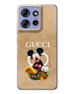Чехол для Motorola Edge 50 с картинкой «Микки Маус Gucci — крафт»