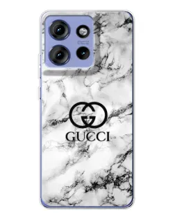 Чехол для Motorola Edge 50 с картинкой «Gucci — мраморный шик»