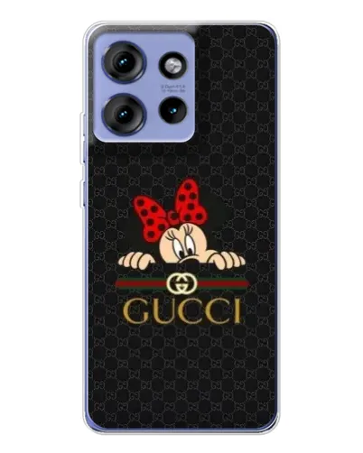 Чехол для Motorola Edge 50 с картинкой «Минни Маус Gucci — черный»