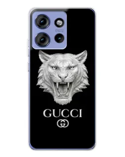 Чохол для Motorola Edge 50 з картинкою «Gucci — срібний лев» Чохол для Motorola Edge 50 з картинкою «Gucci — срібний лев»