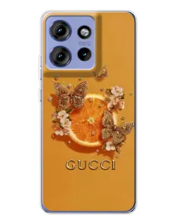 Чохол для Motorola Edge 50 з картинкою «Gucci — золоті метелики» Чохол для Motorola Edge 50 з картинкою «Gucci — золоті метелики»