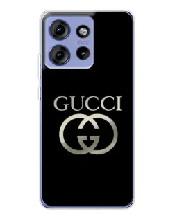 Чохол для Motorola Edge 50 з картинкою «Gucci — золото на чорному» Чохол для Motorola Edge 50 з картинкою «Gucci — золото на чорному»