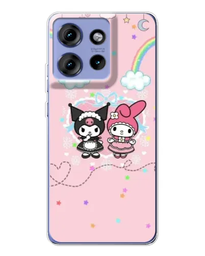 Чехол для Motorola Edge 50 с картинкой «My Melody и Kuromi» Чехол для Motorola Edge 50 с картинкой «My Melody и Kuromi»