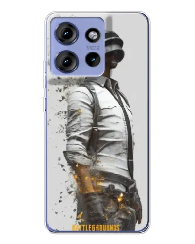 Чехол для Motorola Edge 50 с картинкой «PUBG — боец в пыли»