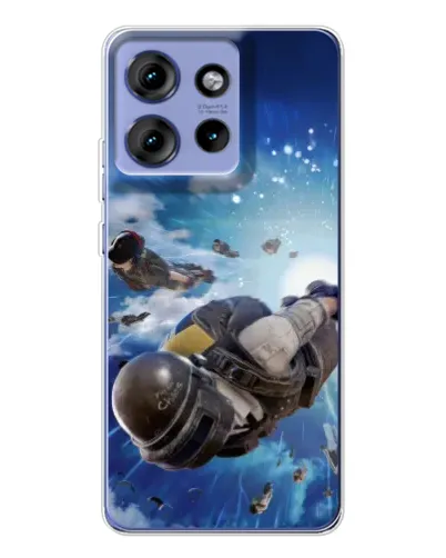 Чехол для Motorola Edge 50 с картинкой «Десант PUBG — прыжок»