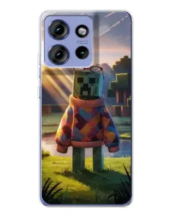 Чехол для Motorola Edge 50 с картинкой «Крипер в свитере»